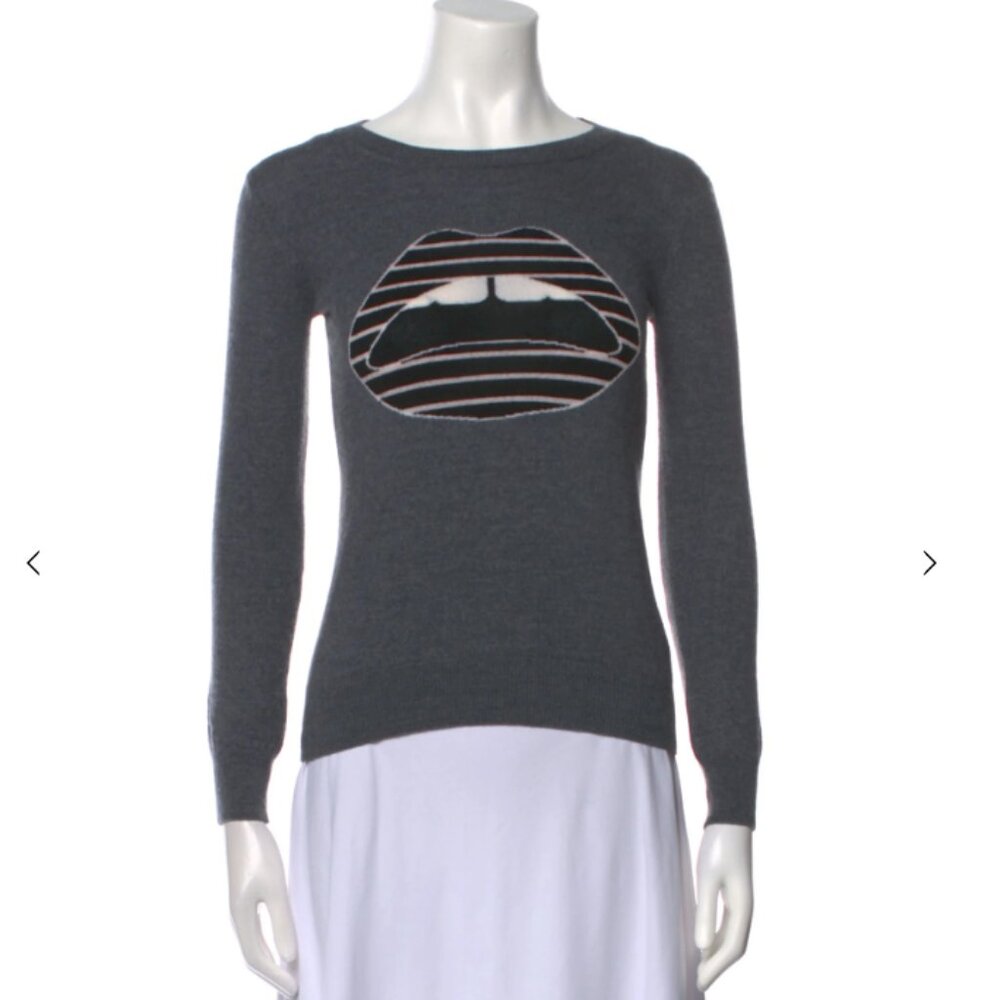 Markus Lupfer  Merino Wool Graphic Print Sweater